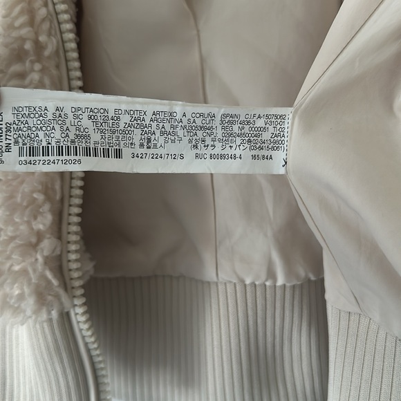 Zara TRF Teddy Bear Beige Zipper Sherpa Jacket - Picture 5 of 7
